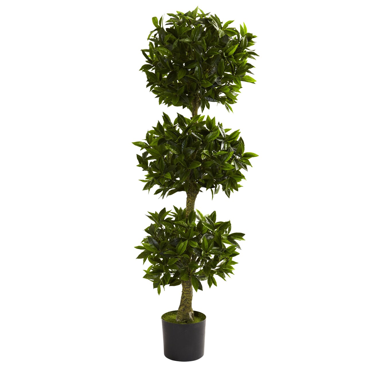 Nearly Natural 5' Triple Bay Leaf Topiary Outdoor Artificial Tree
